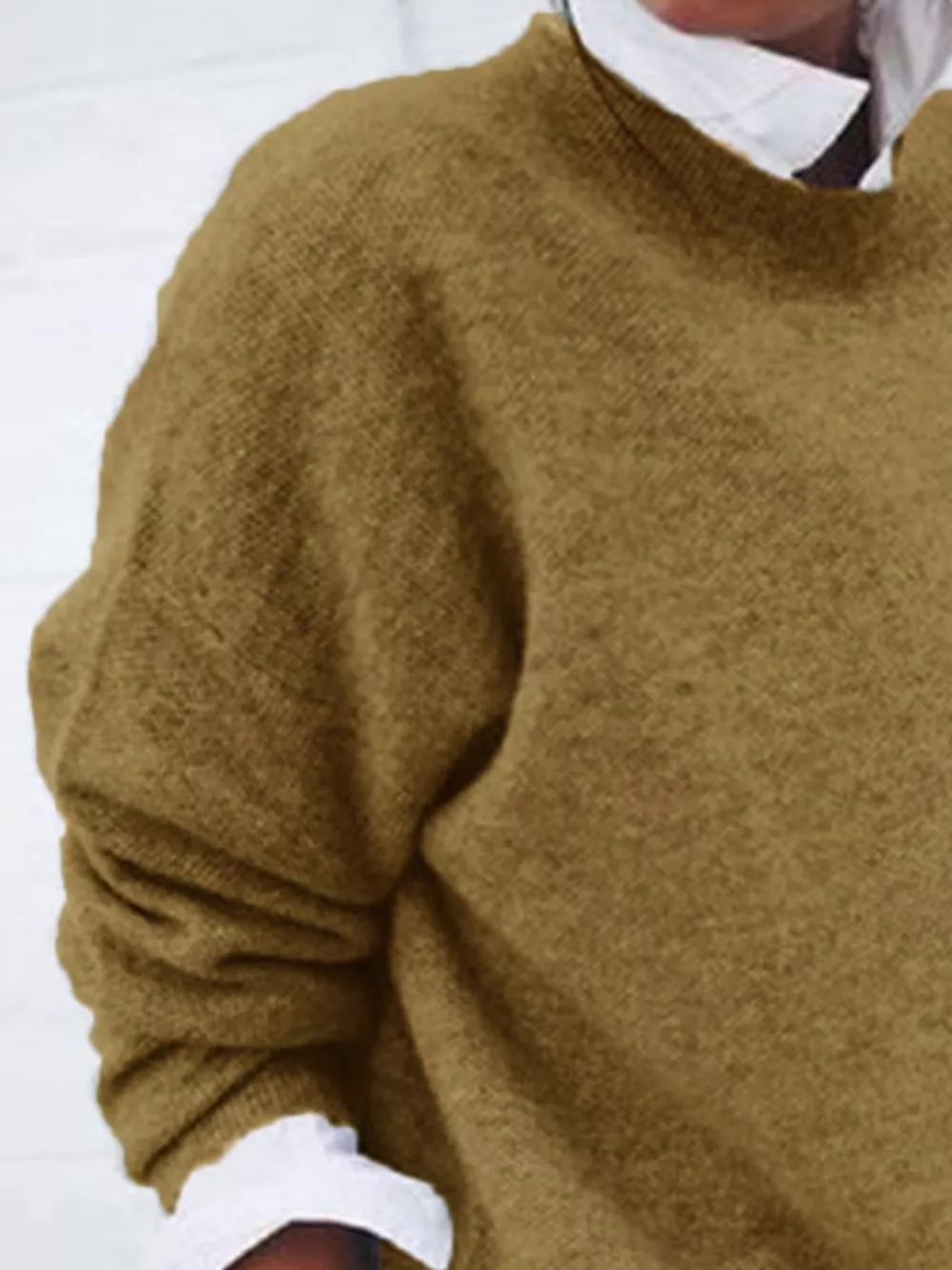 Full Size Round Neck Long Sleeve Sweater Plus Size, image 16