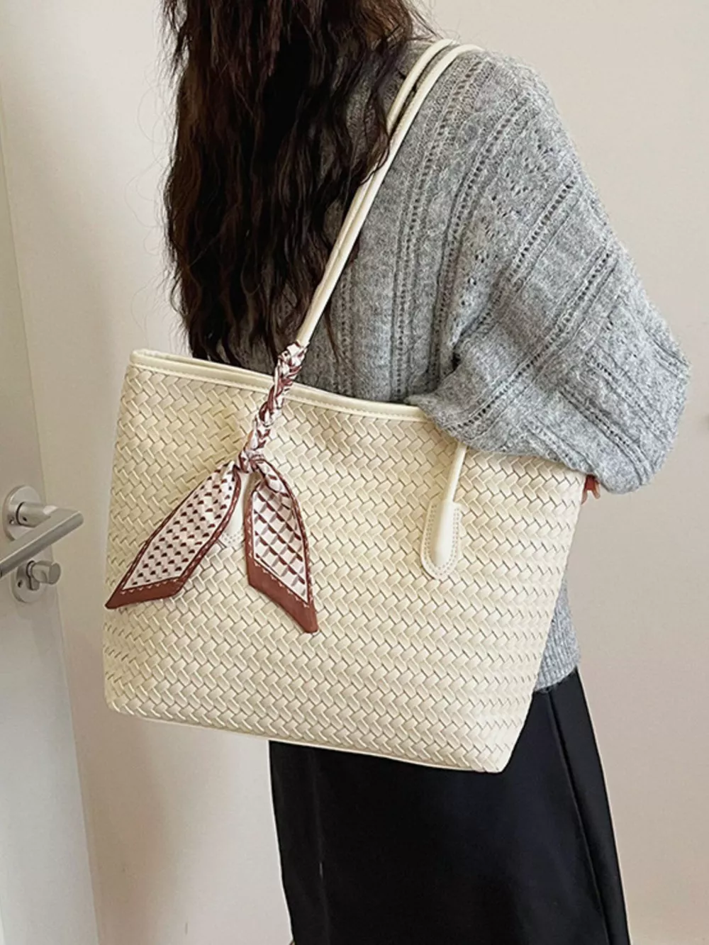 Woven Leather Shoulder Bag, image 3