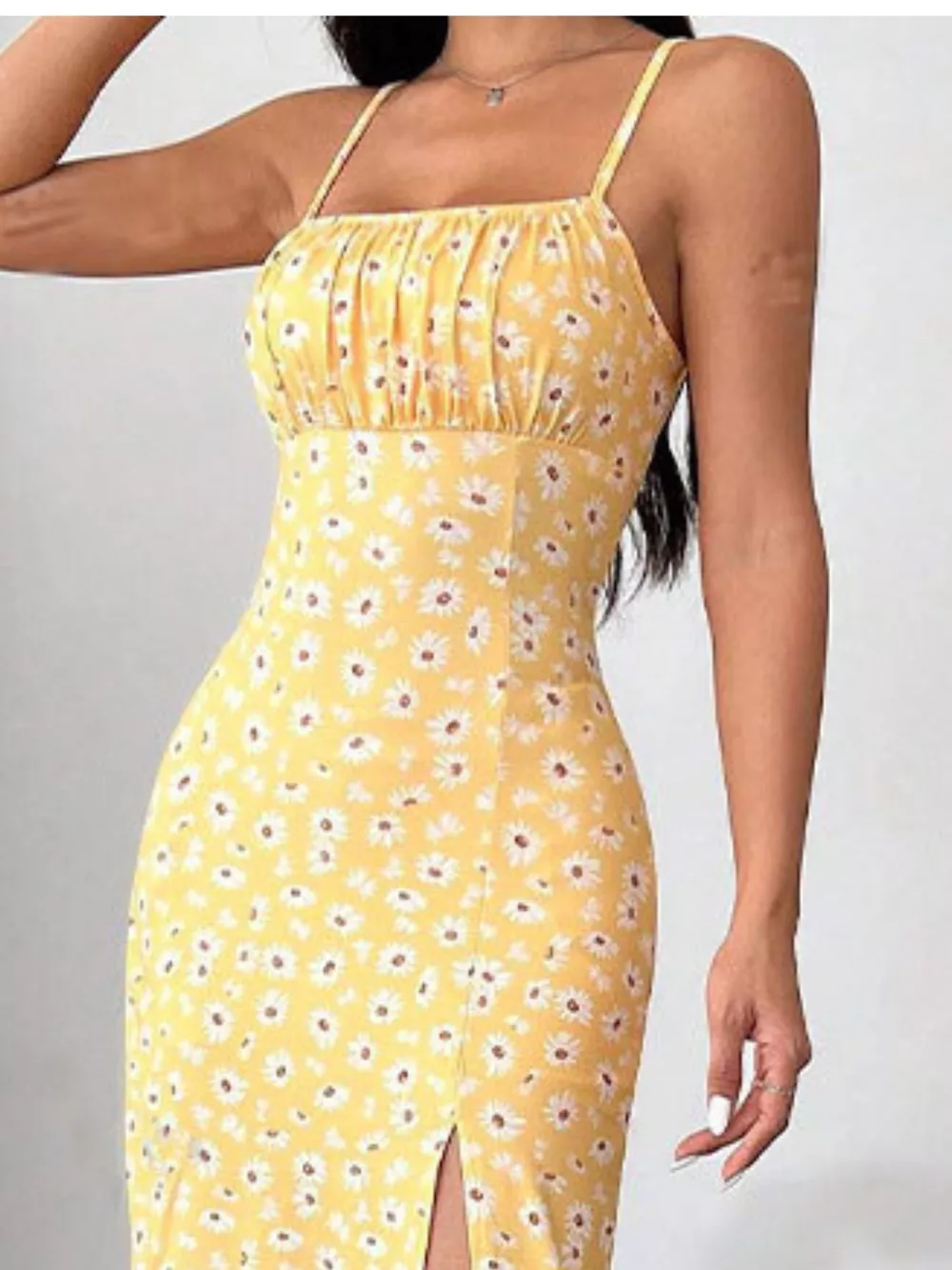Slit Spaghetti Strap Midi Dress, image 18