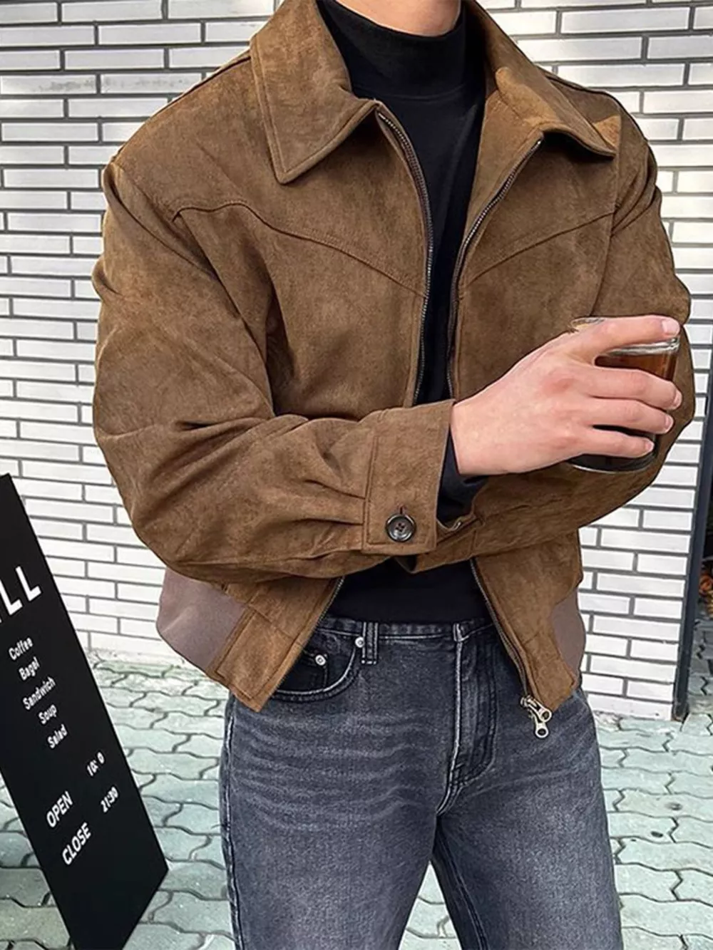 Men's Plus Size Zip Up Long Sleeve Jacket, image 2