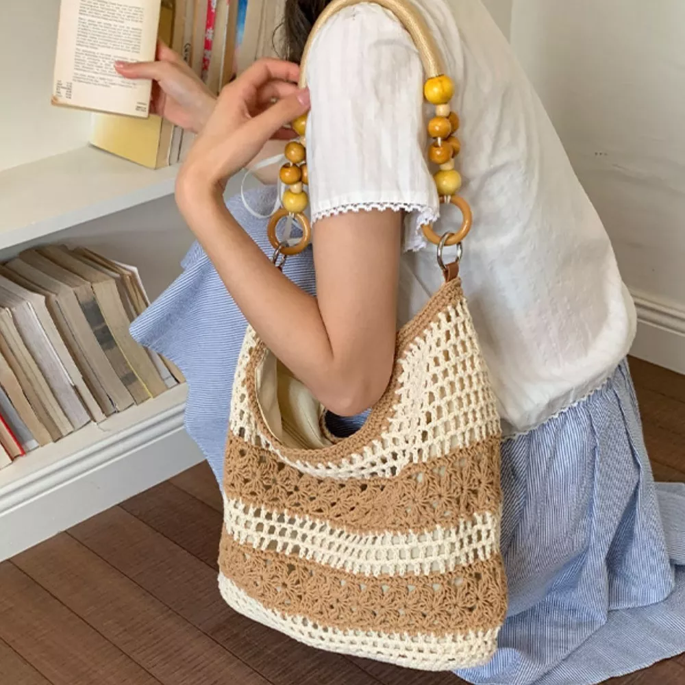 Crochet Knit Shoulder Bag, image 8