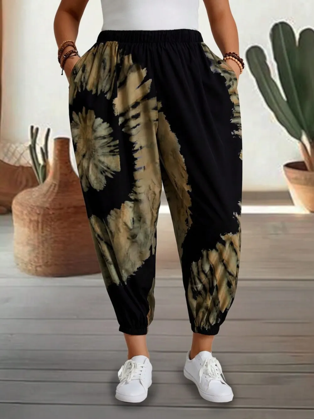 Tie-Dye Elastic Waist Pants, image 5