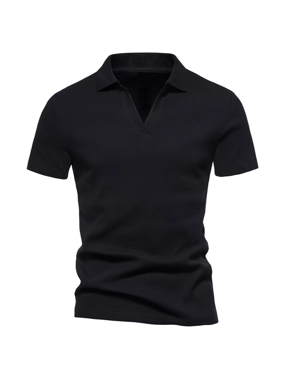 Men's Plus Size Casual Notched Short Sleeve Polo, image 4