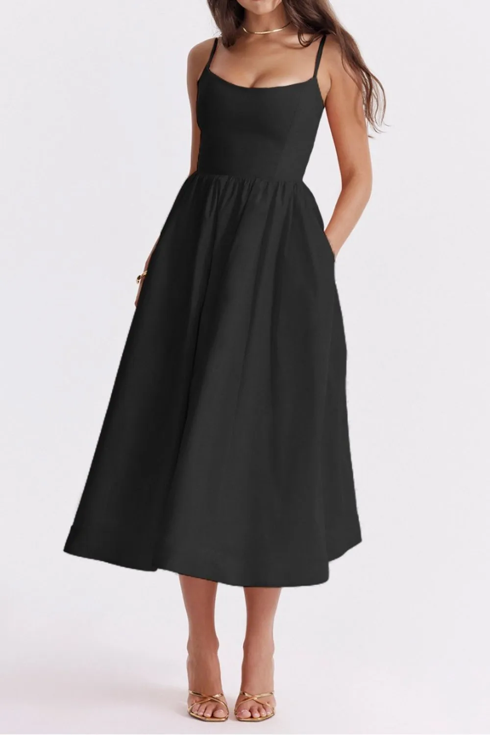 Floral Print Spaghetti Strap Midi Dress, image 12