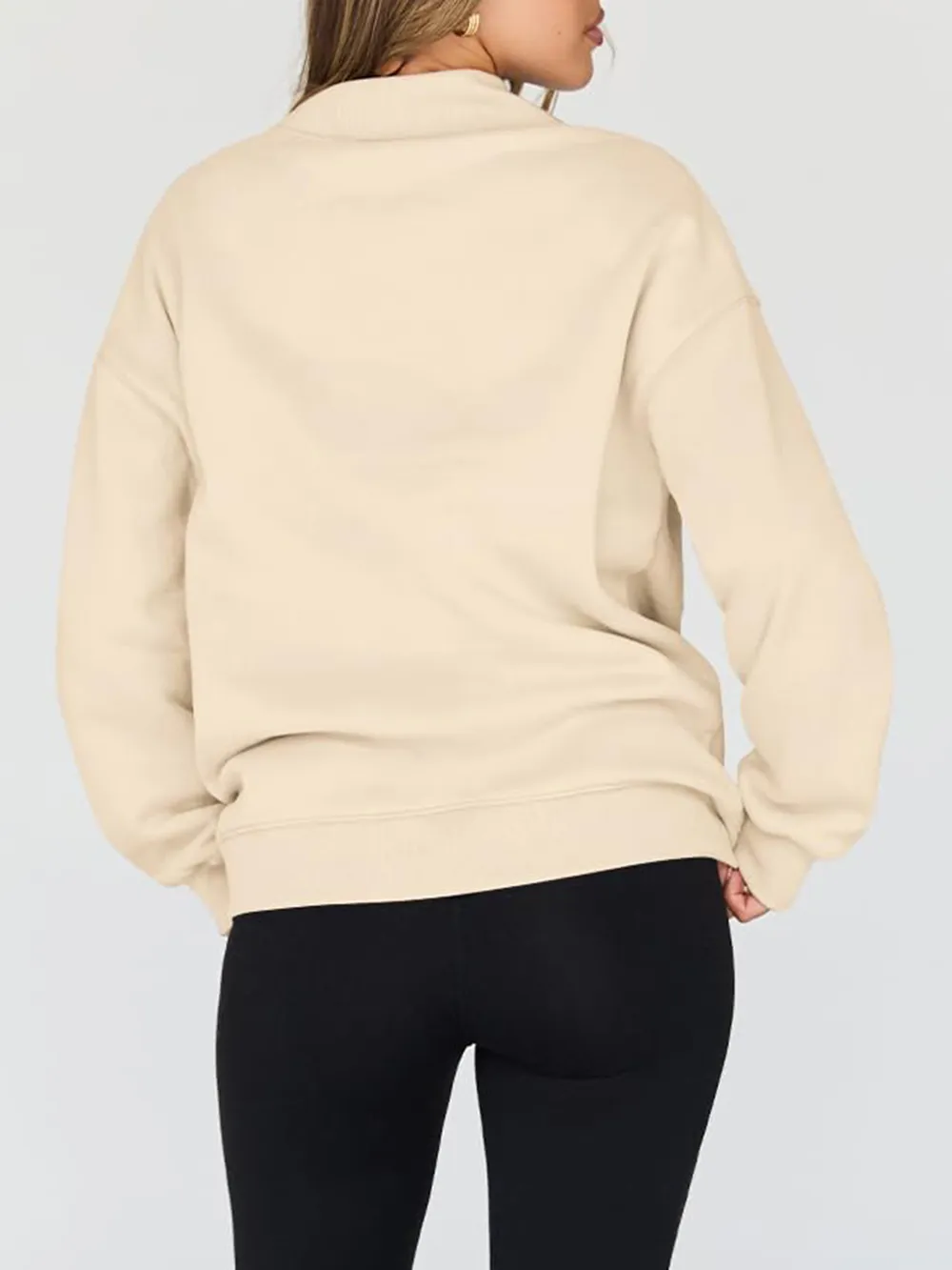 Mock Neck Drop Shoulder Long Sleeve Sweatshirt, image 14