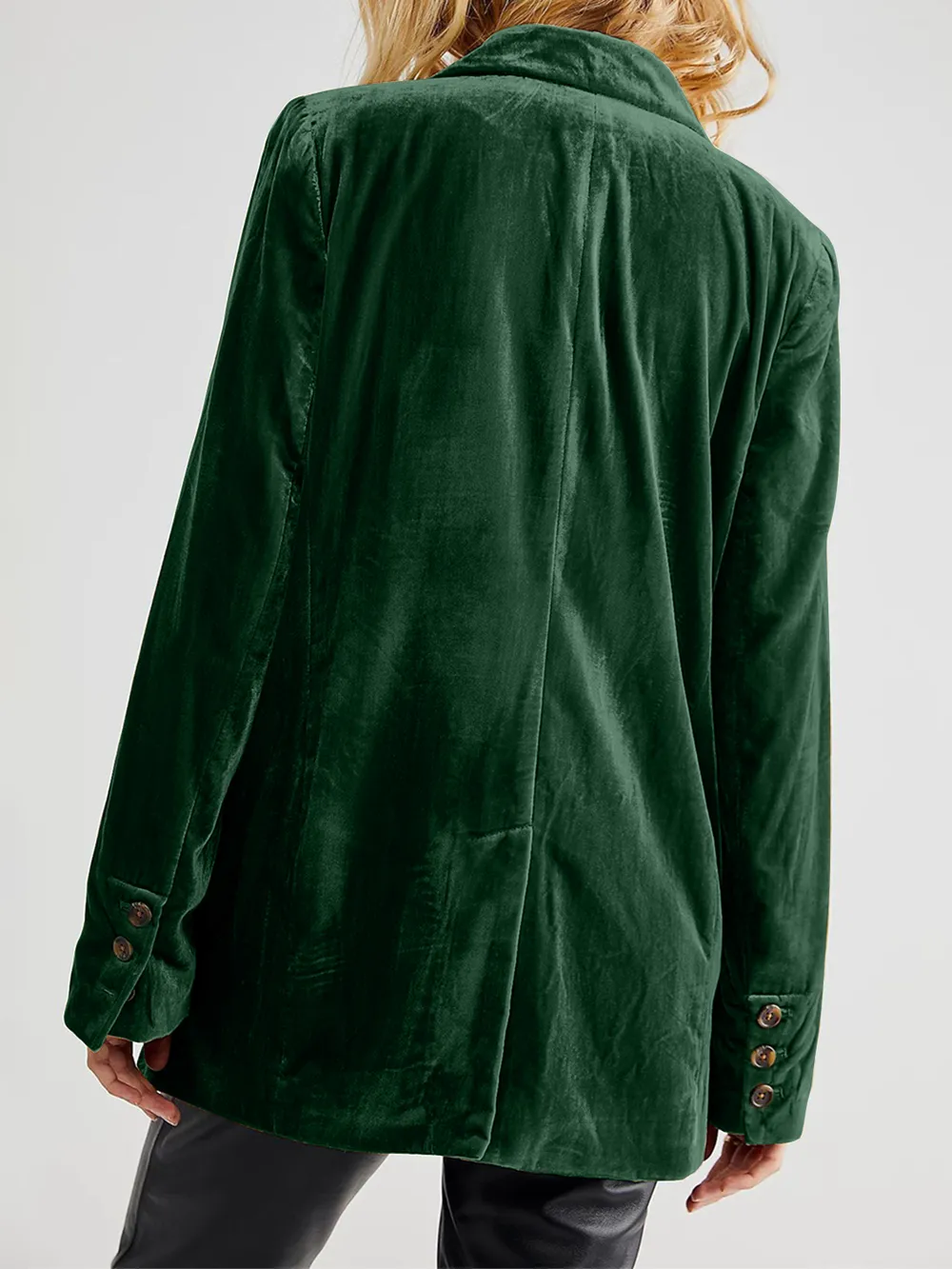 Lapel Collar Long Sleeve Blazer with Pockets, image 12