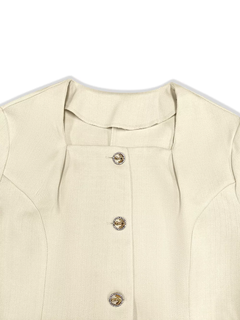 Square Neck Button-Down Fitted Blazer, image 2