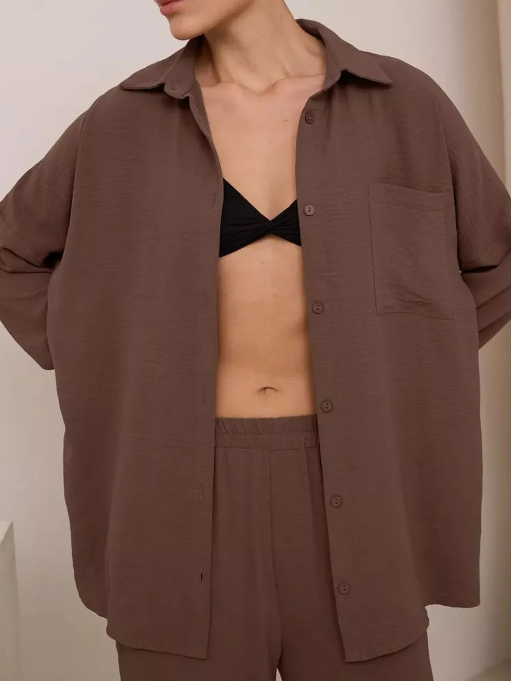 Relaxed Fit Shirt and Wide Leg Pants Set, image 31
