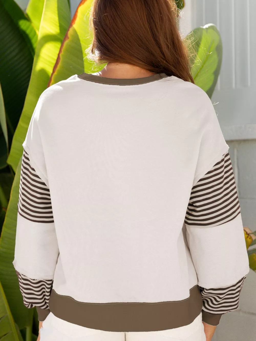 Contrast Striped Long Sleeve Sweatshirt, image 2