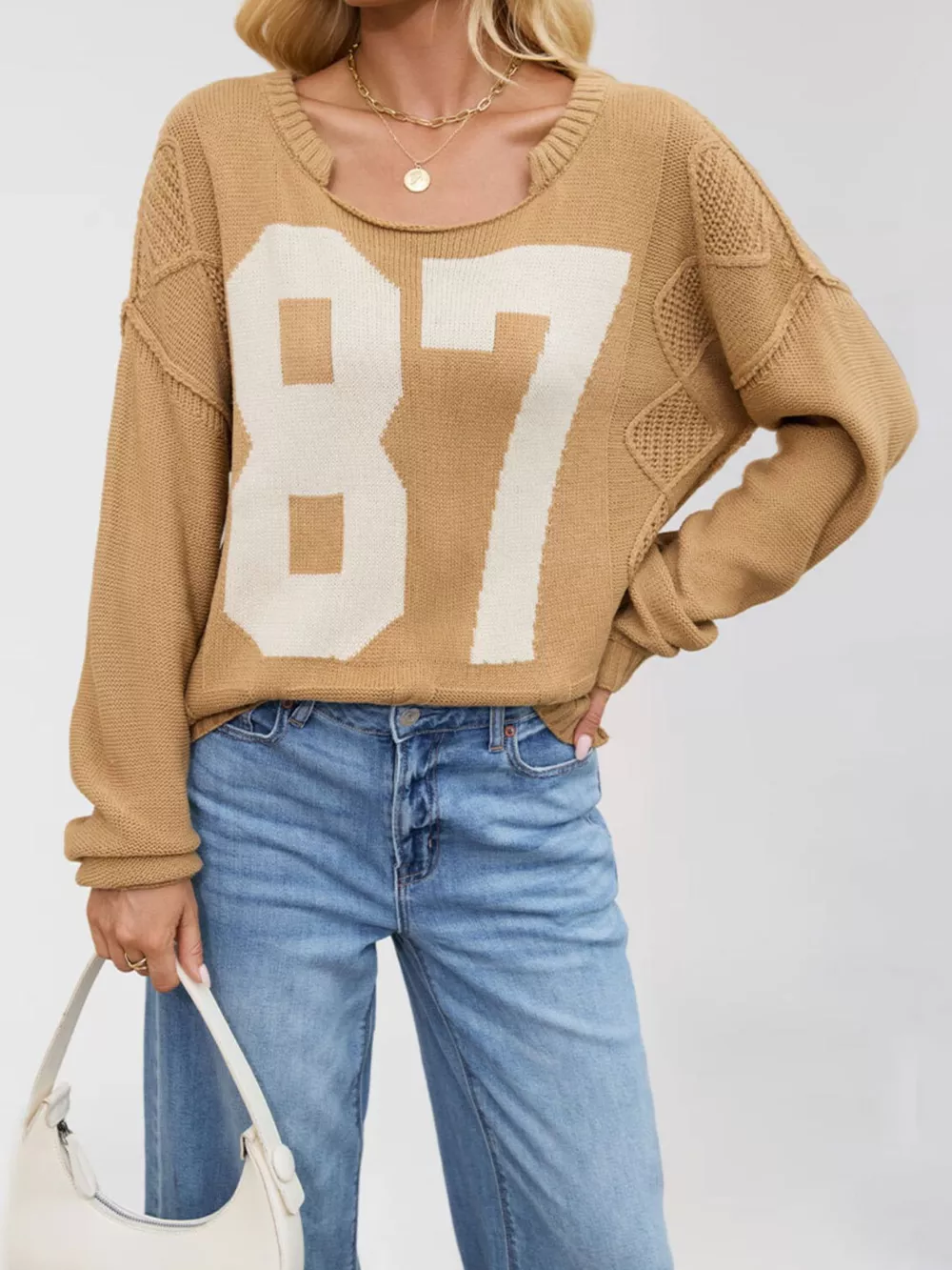 87 Number Cable-Knit Sweater, image 4