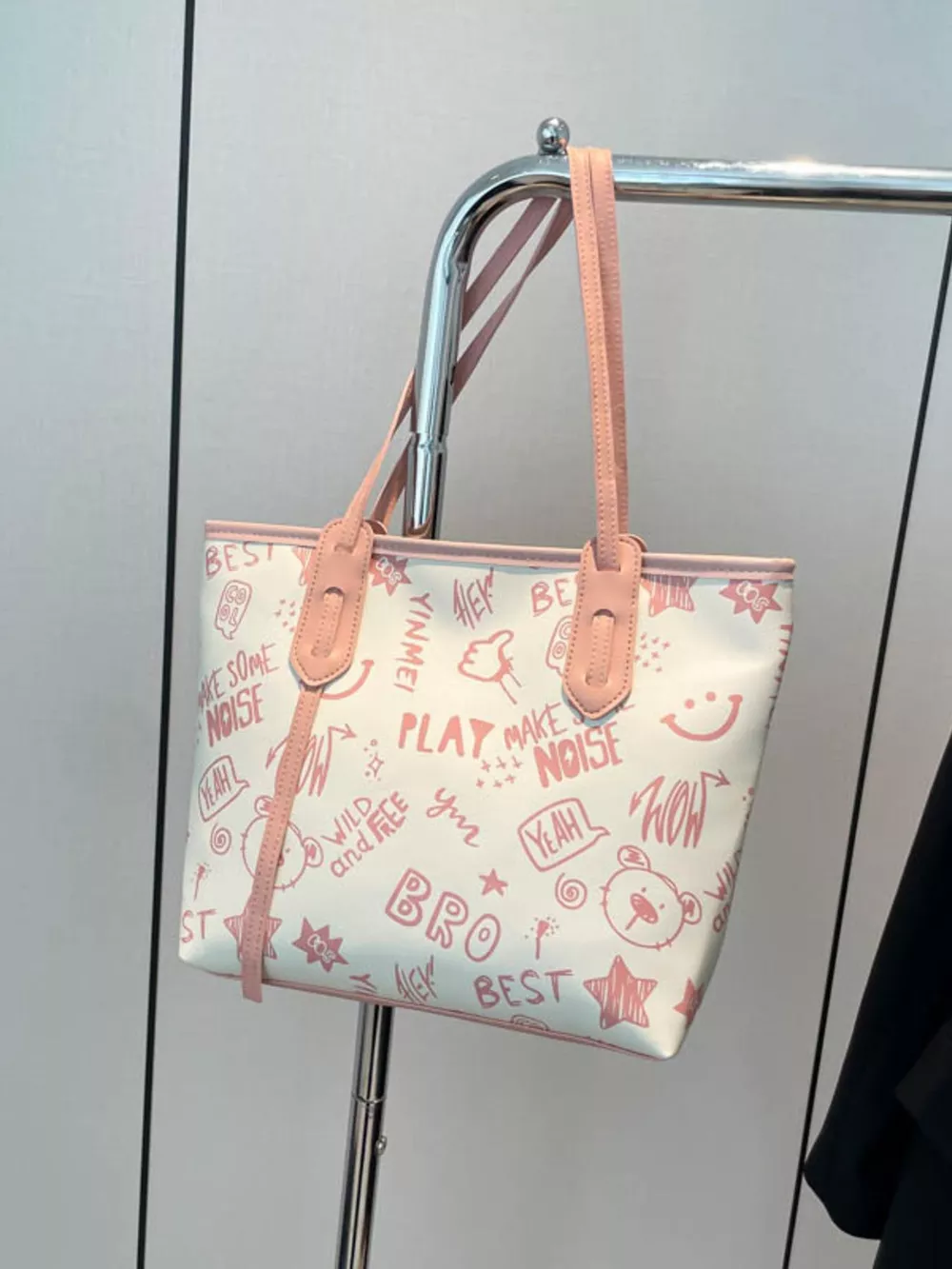 Graffiti Print Casual Tote Bag, image 6