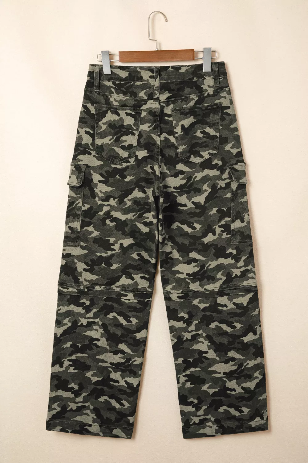 Camouflage Print Multi Pocketed Womens Denim Pants, image 5