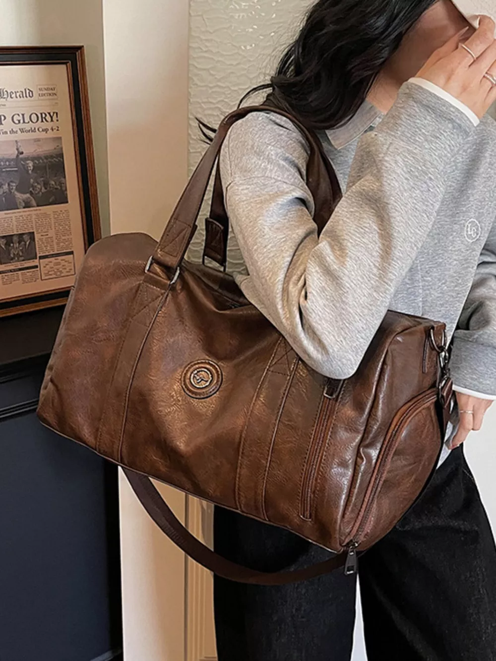 PU Leather Duffel Bag, image 4