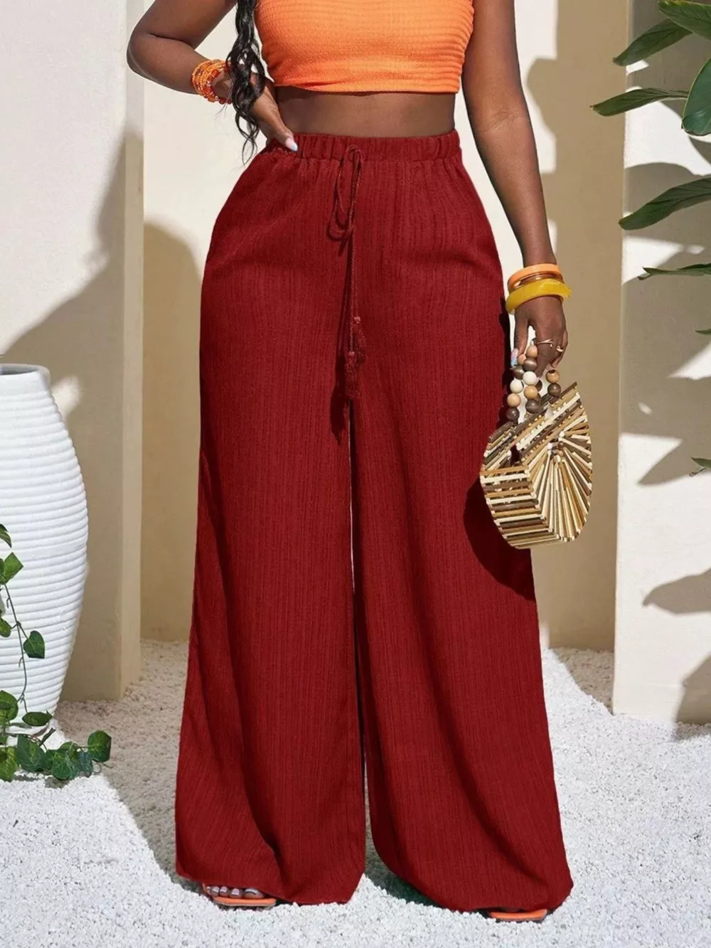 Wide-Leg Pants with Drawstring, image 11