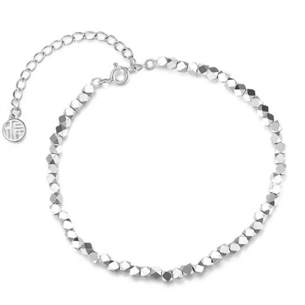 925 Sterling Silver Geometric Chain Adjustable Bracelet, image 4