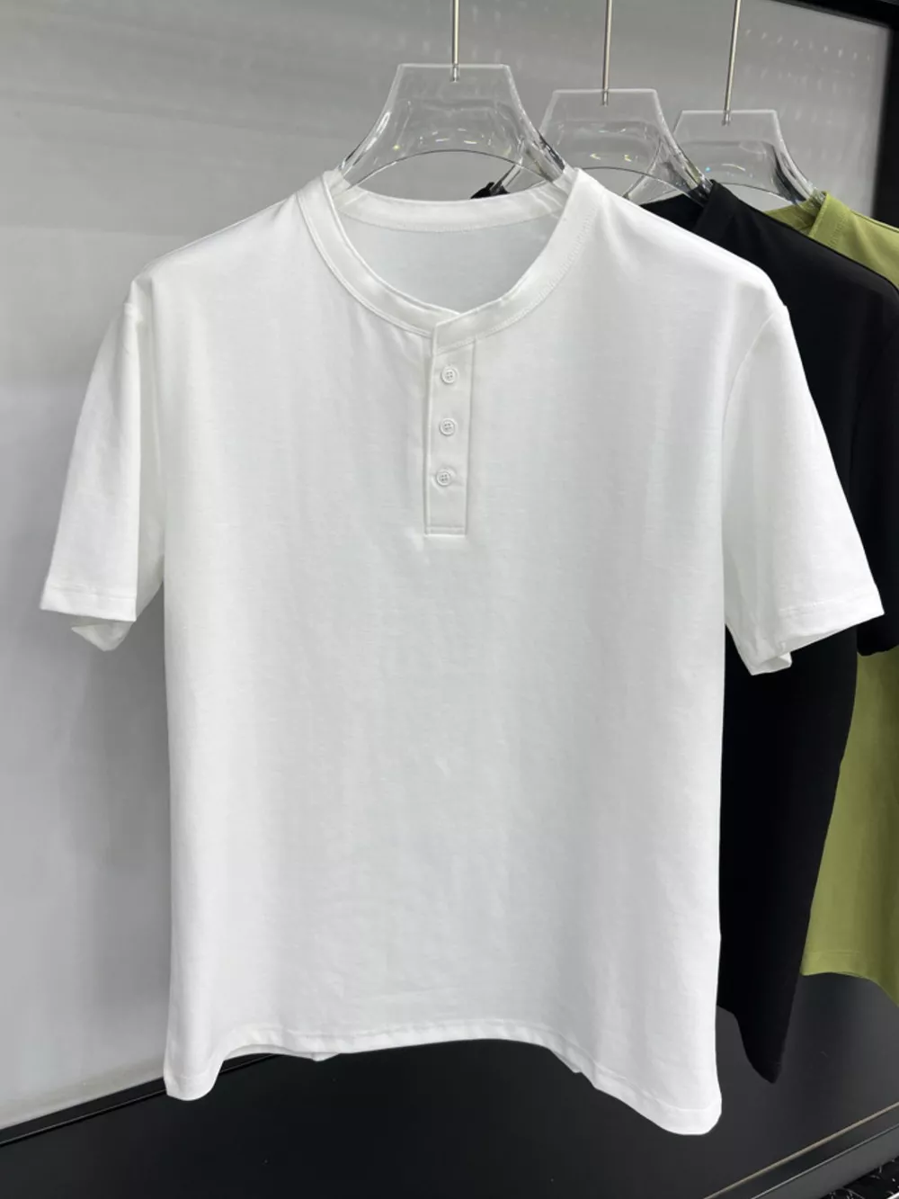 Men's Plus Size Button Detail Short Sleeve T-Shirt, image 7