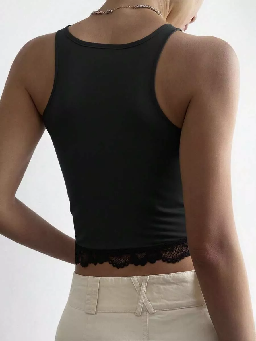 Lace Detail Wide Strap Tank, image 7