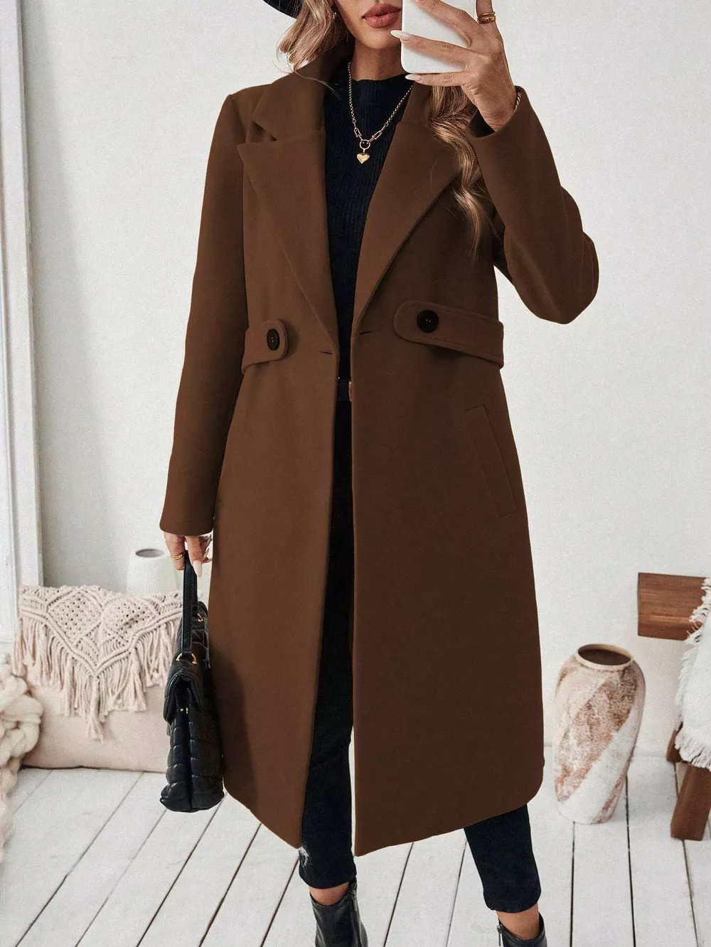 Single-Button Longline Coat, image 13