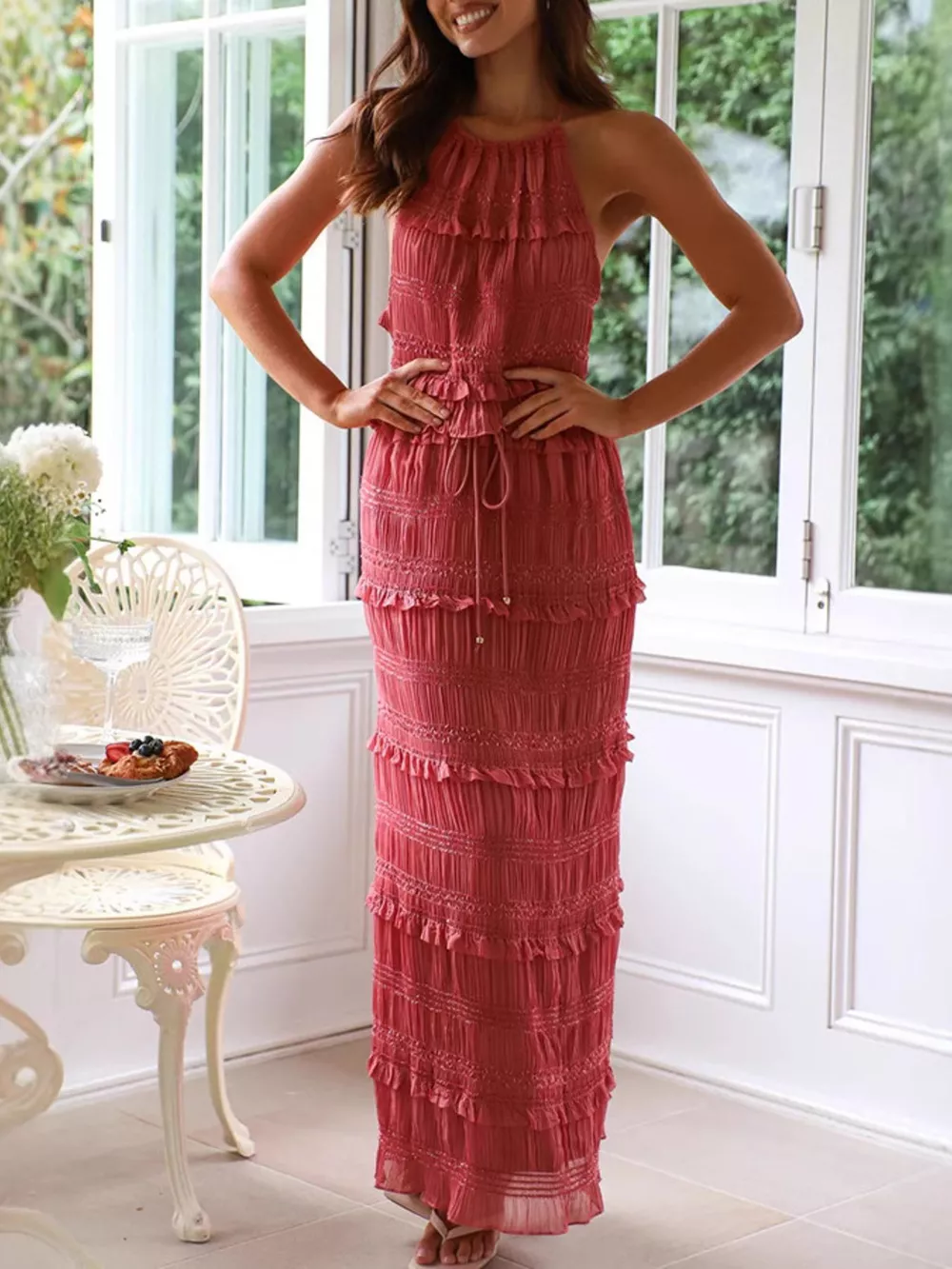 Sleeveless Top and Maxi Skirt Set, image 5