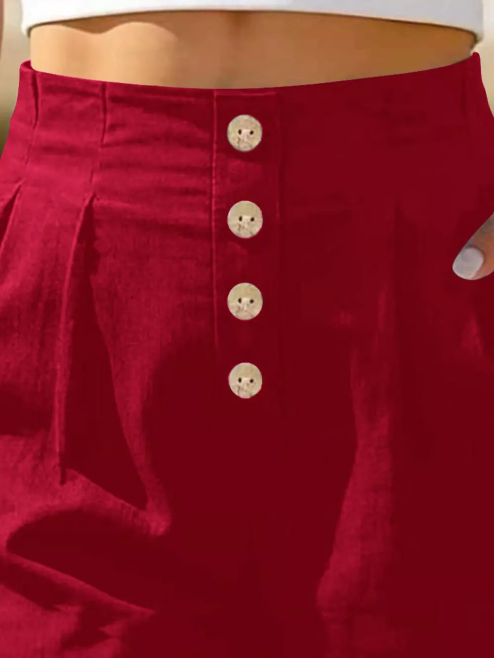 Button Fly High Waist Shorts, image 8