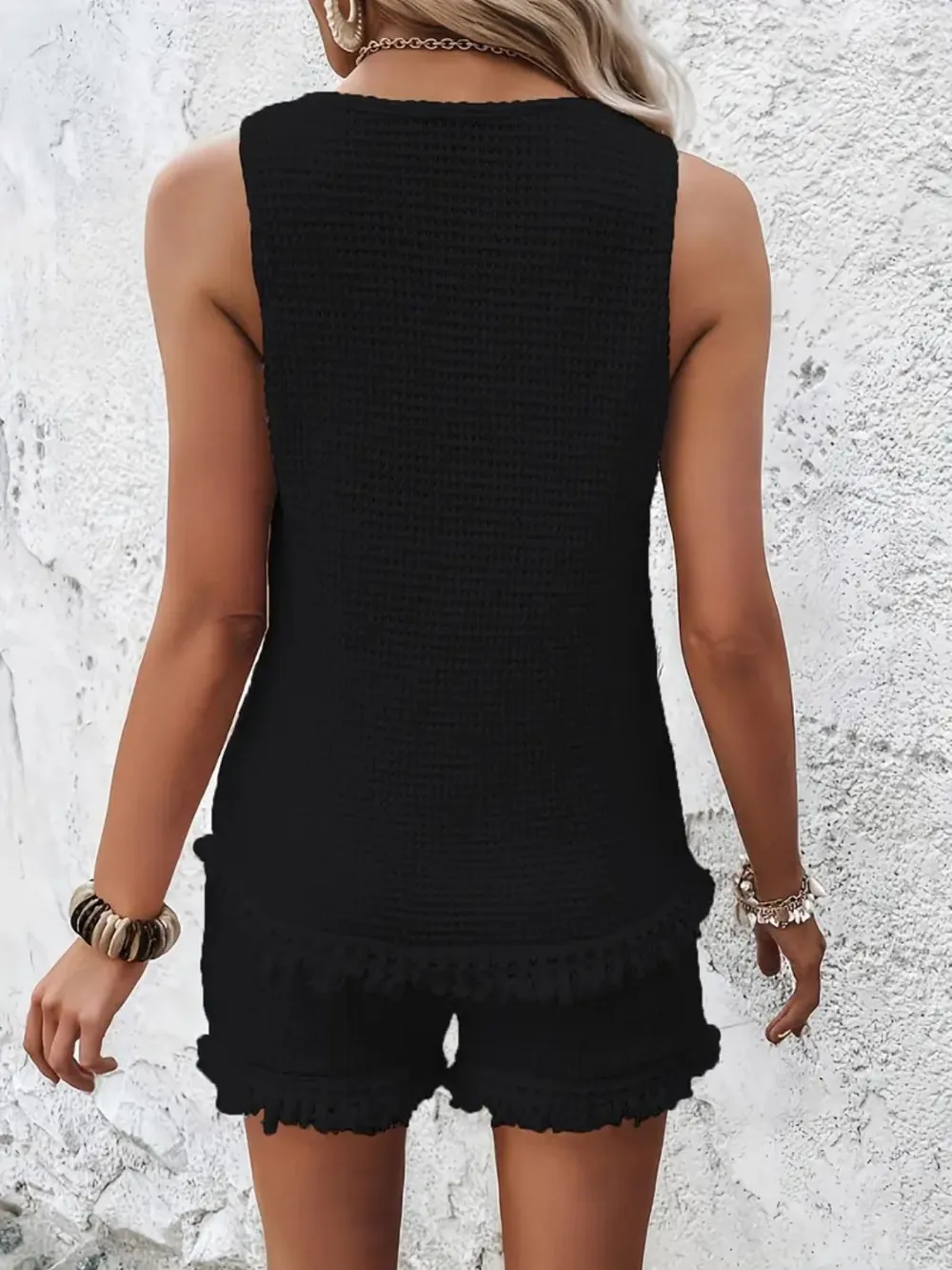 Round Neck Wide Strap Tank and Shorts Set, image 4