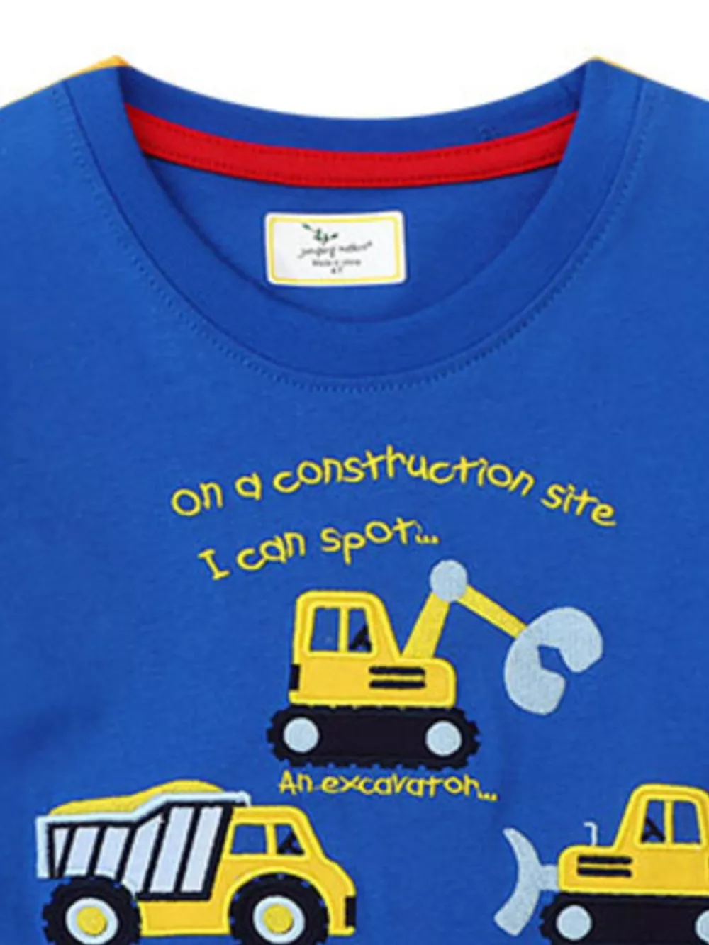 Children's Construction Vehicles Crew Neck T-Shirt, image 3