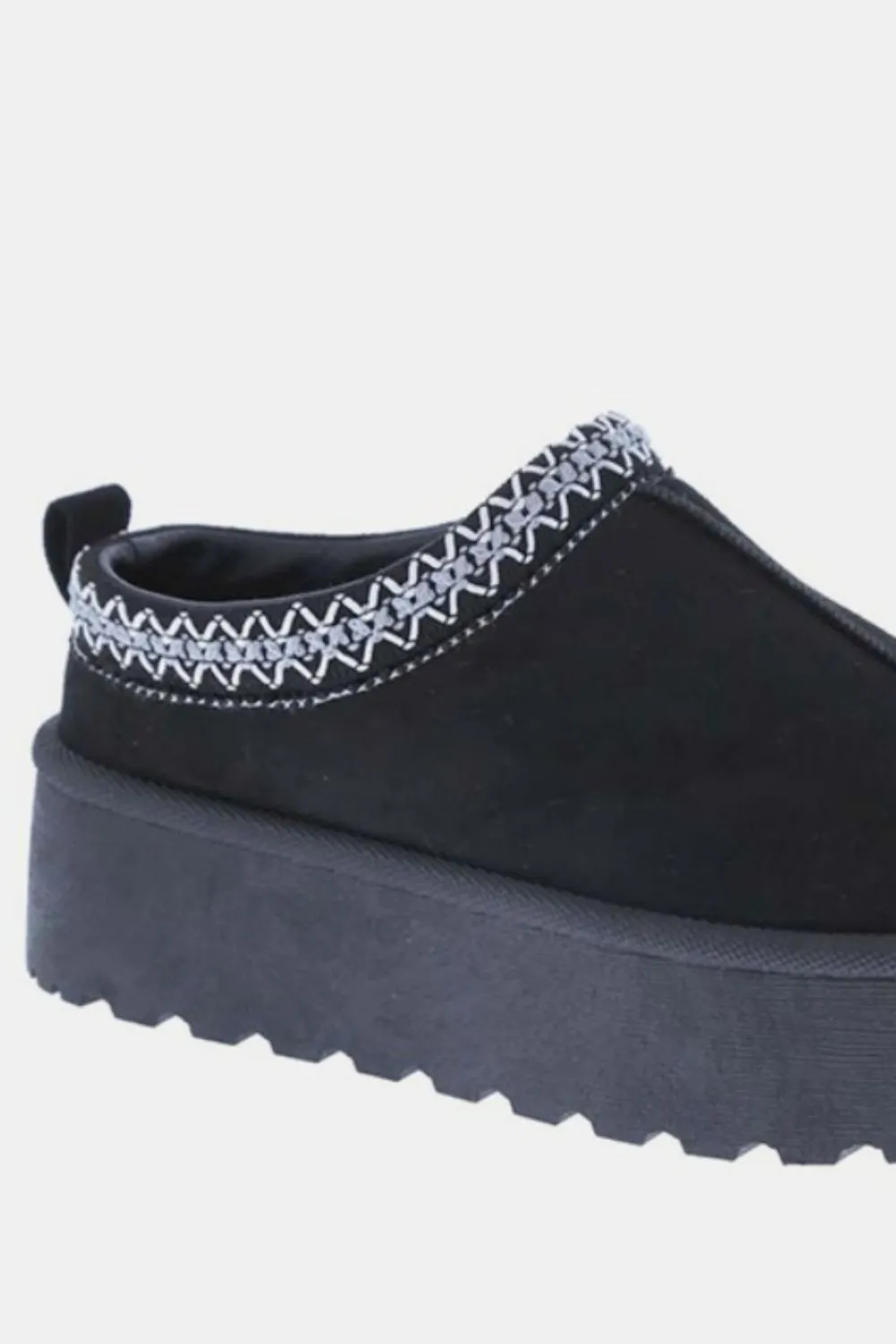 Platform Embroidered Trim Slip-On Boots, image 3