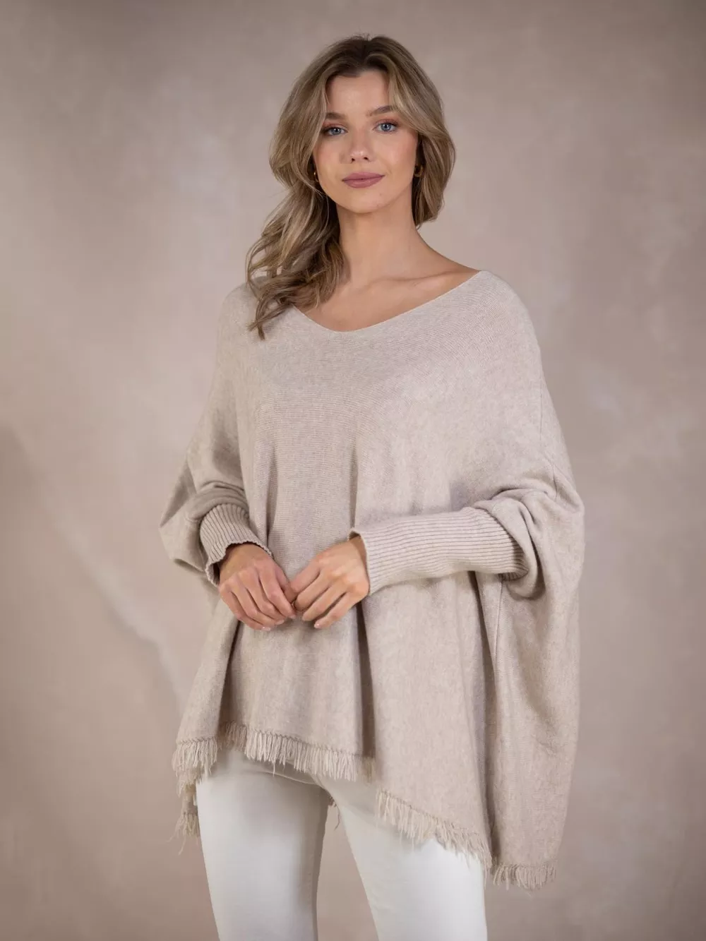 Raw Hem V-Neck Sweater, image 7
