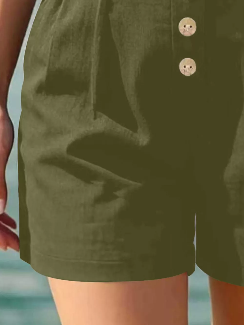 Button Fly High Waist Shorts, image 15