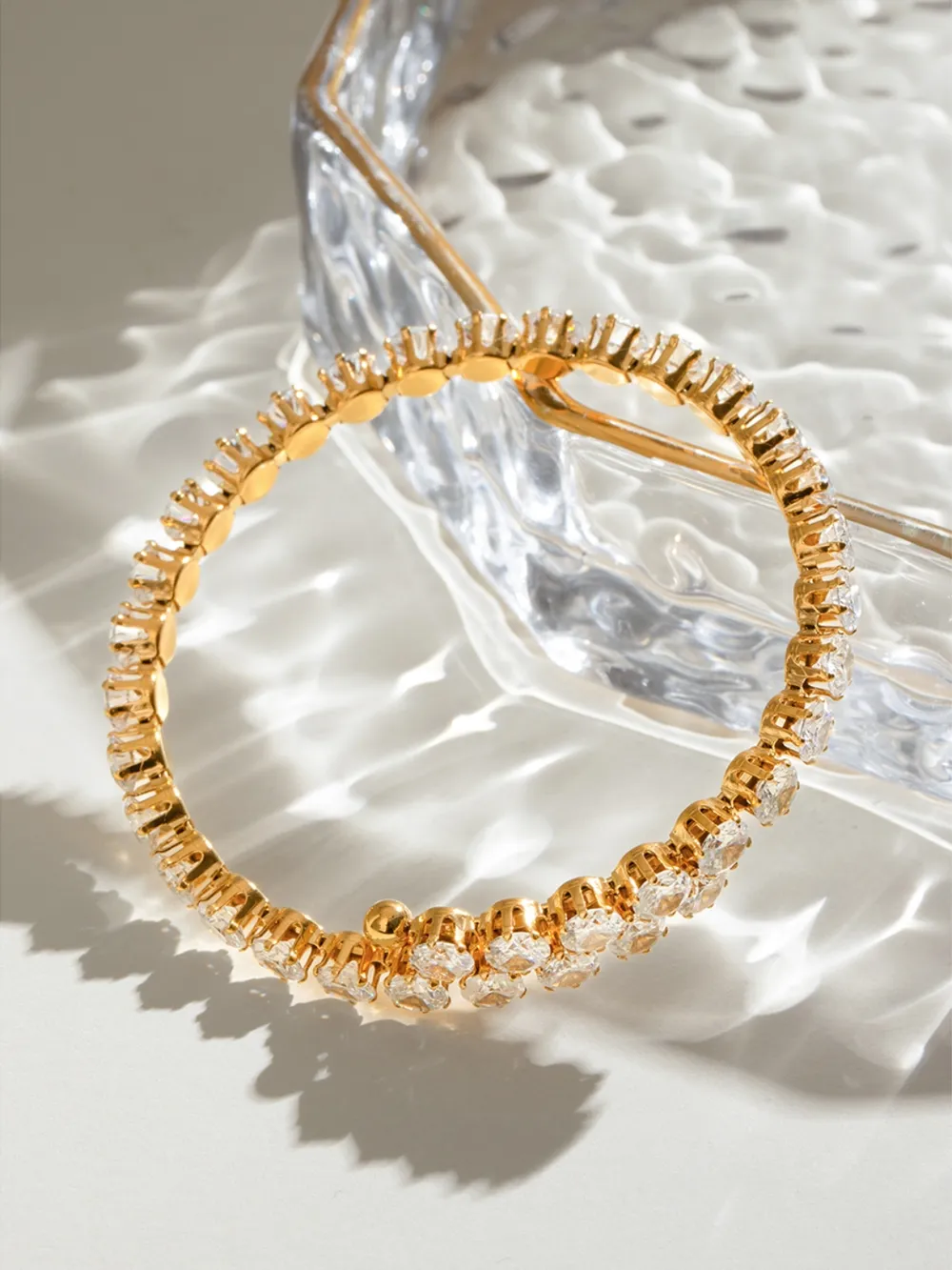 Stainless Steel Inlaid Zircon Bracelet, image 2