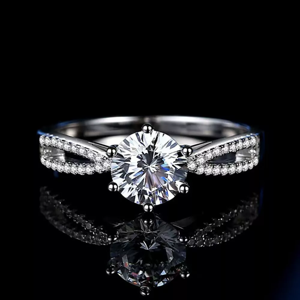 1 Carat Moissanite 925 Sterling Silver Ring