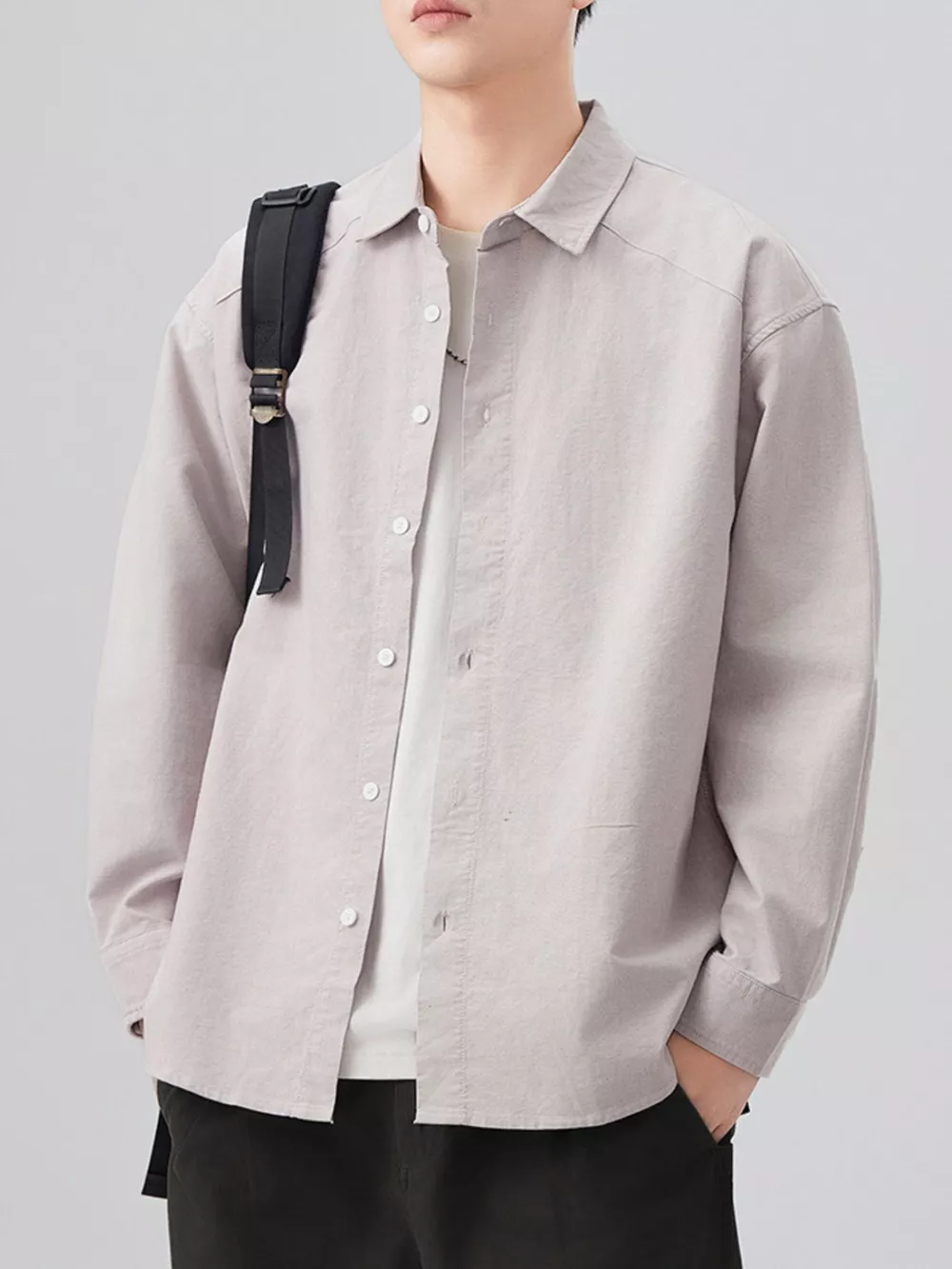 Men's Plus Size Button Up Long Sleeve Shirt