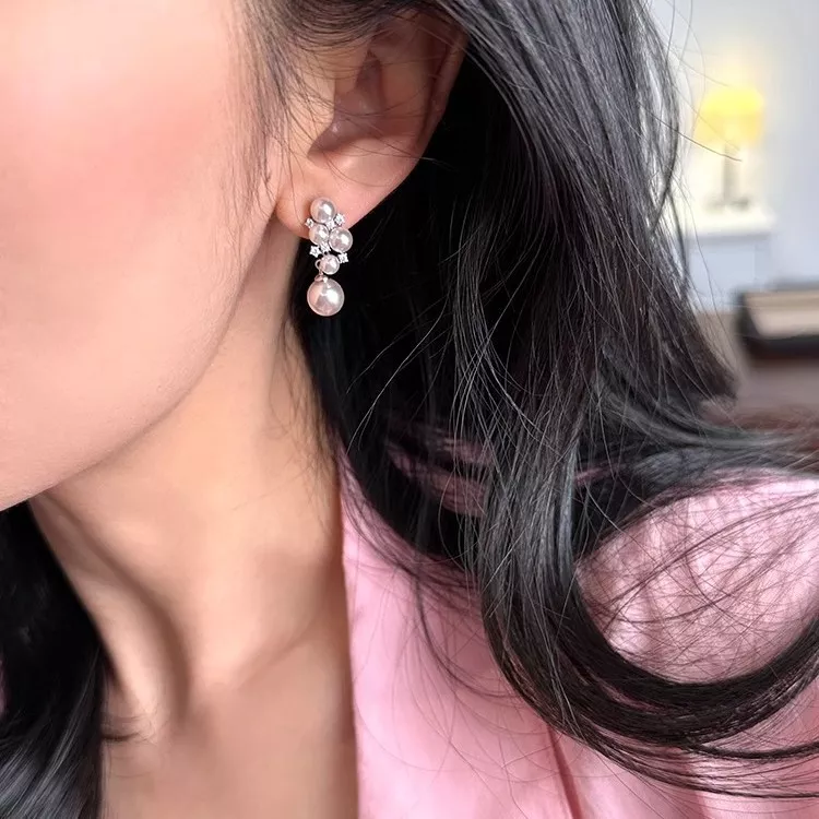 Pearl Cluster Earrings, image 2