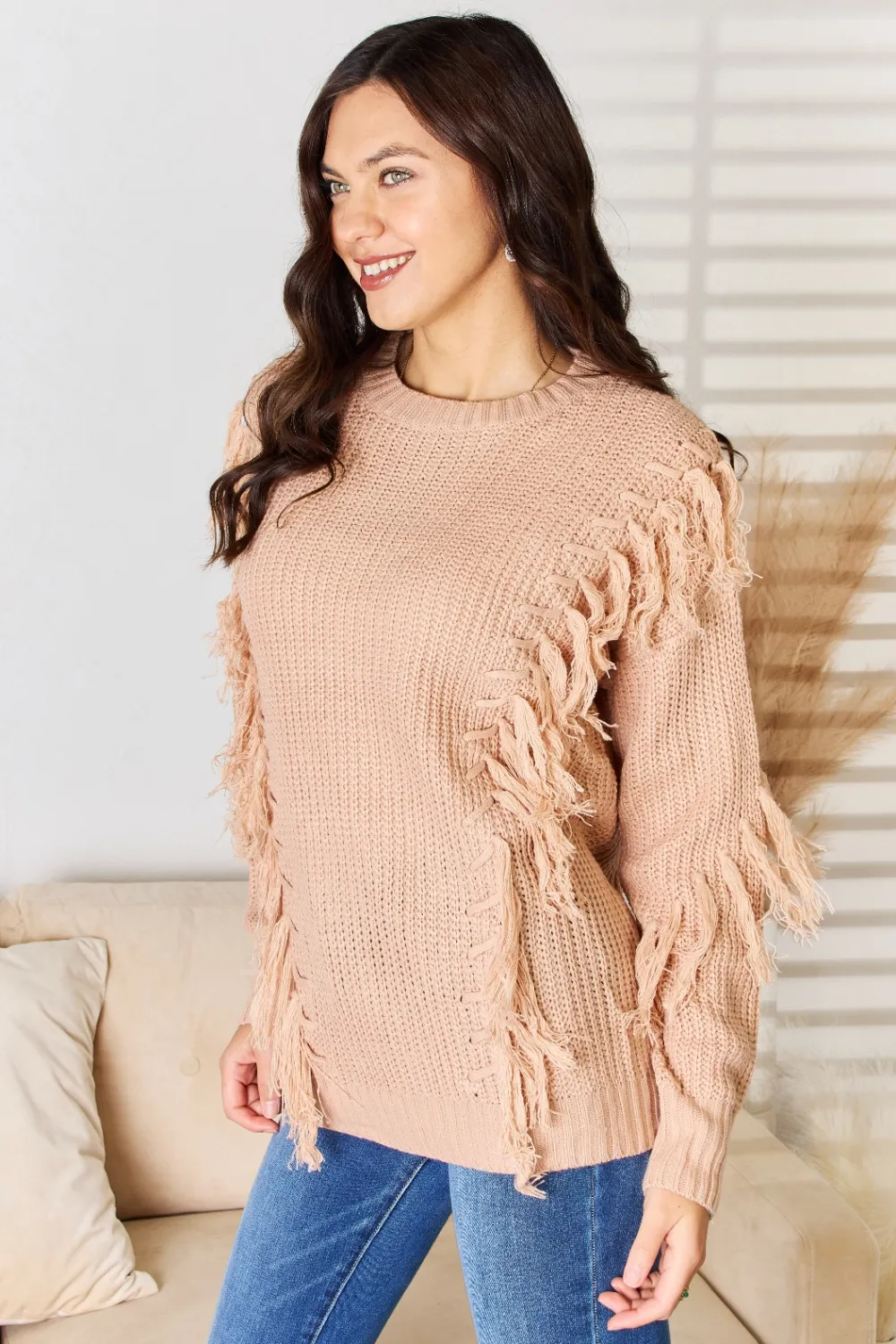 Tassel Detail Long Sleeve Sweater, image 3