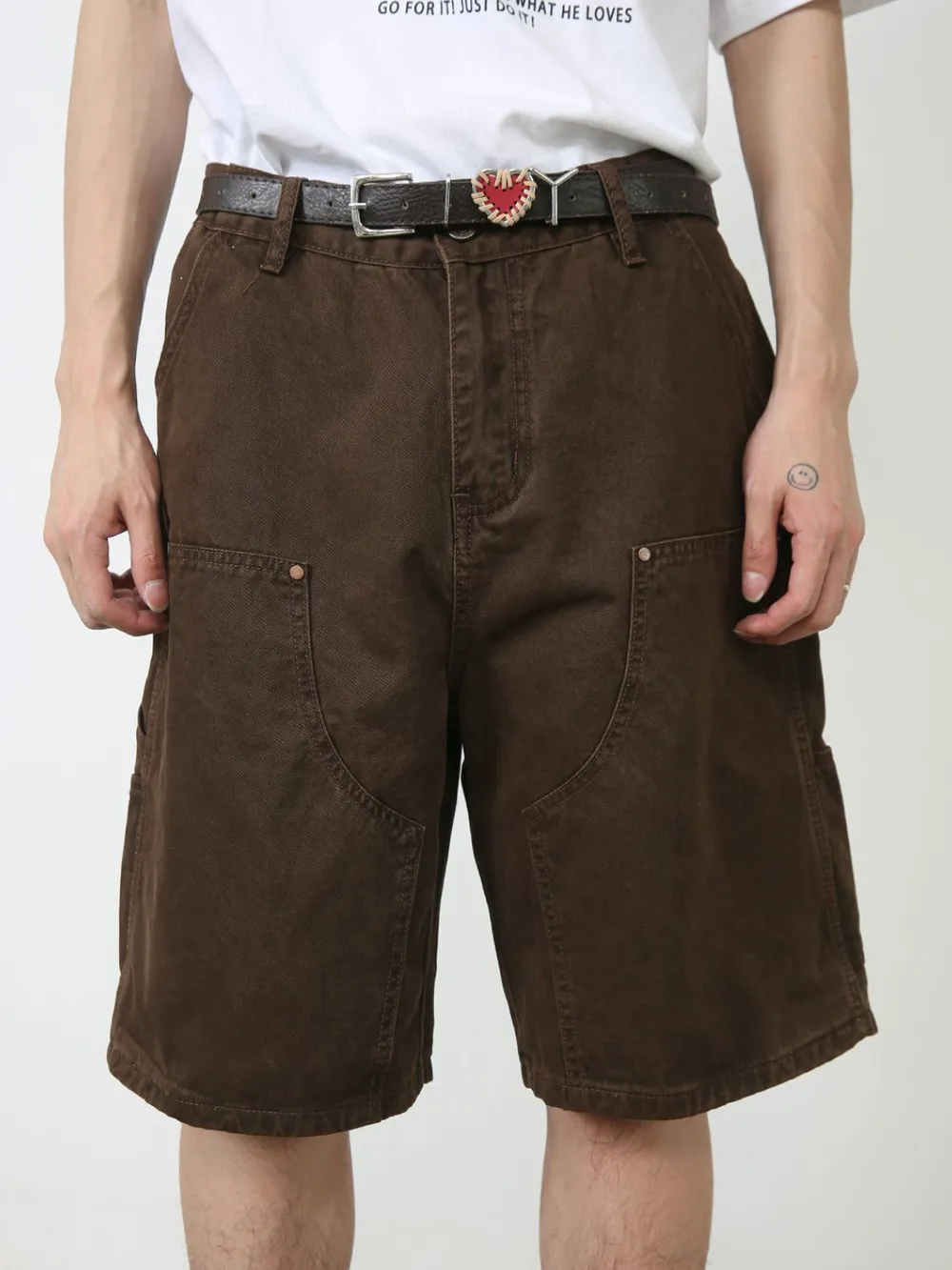 Men's Mid Rise Denim Shorts with Pockets, image 6
