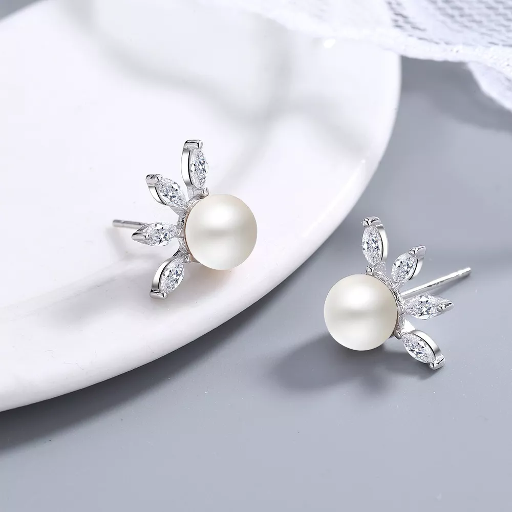 Pearl Stud Earrings, image 3