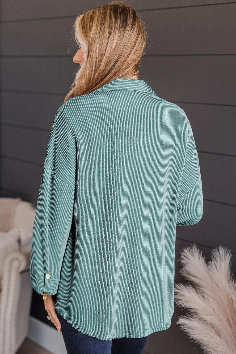 Striped Collared Neck Long Sleeve Shirt, image 12
