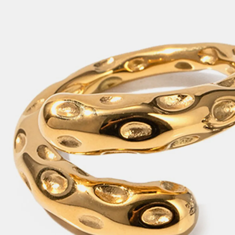 Titanium Steel Gold-Plated Bypass Ring, image 5