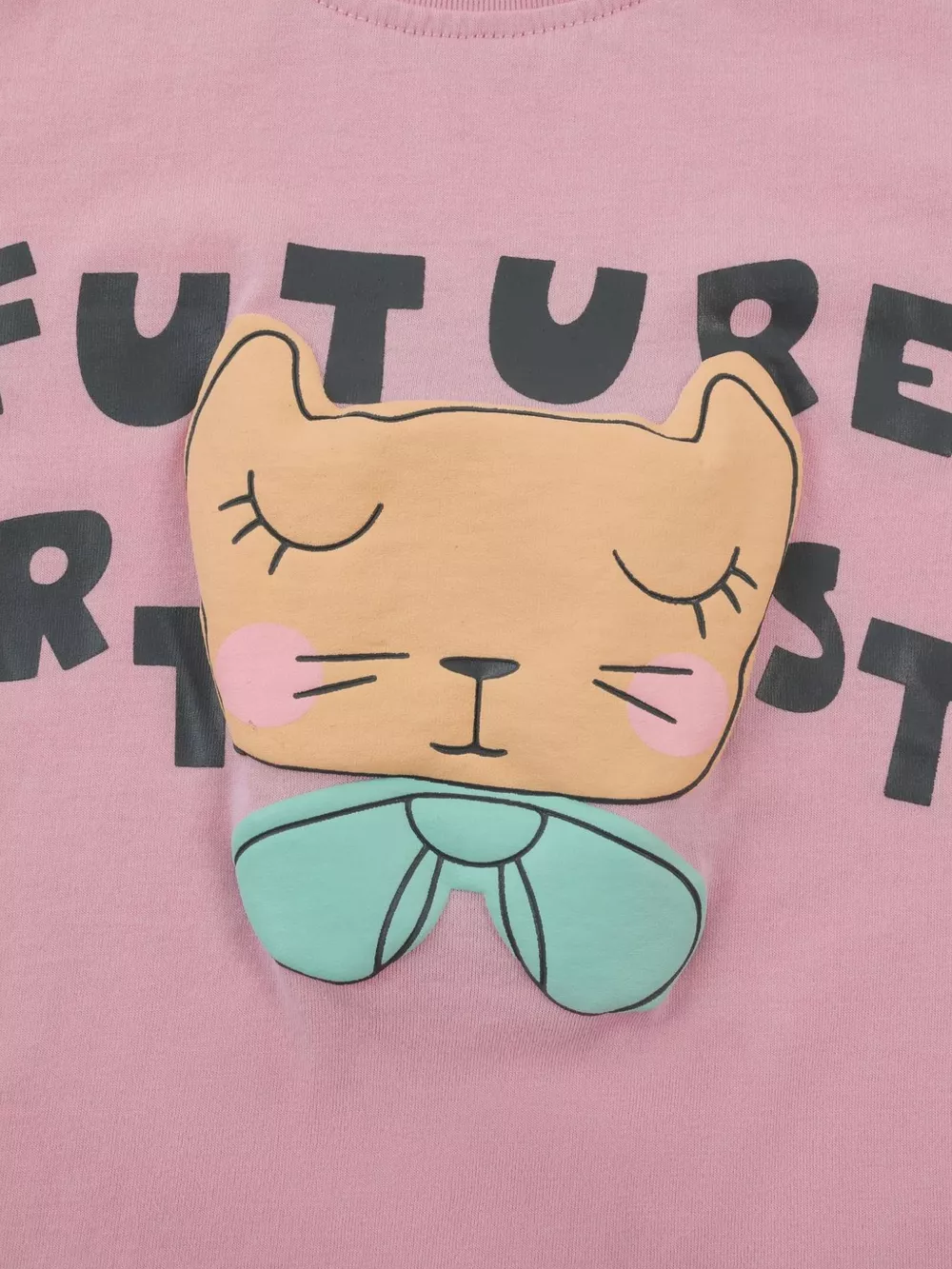 Children's Cat Graphic Round Neck T-Shirt, image 4