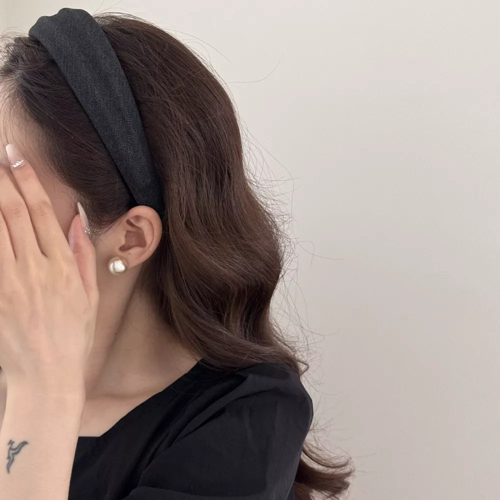 Denim Padded Wide Headband, image 10