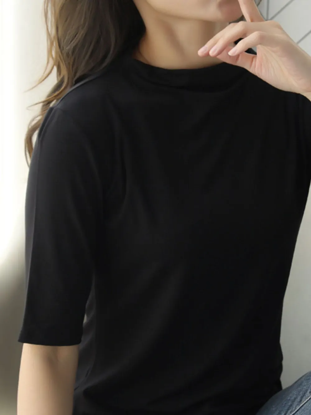 Solid Color Short Sleeve T-Shirt, image 3