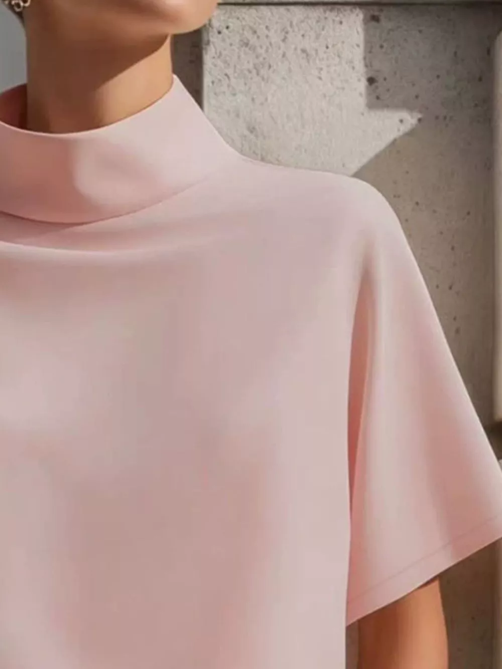 Mock Neck Short Sleeve T-Shirt, image 4