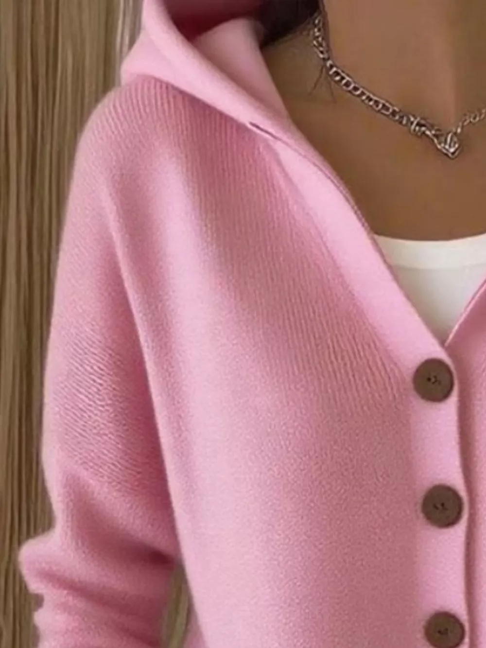 Full Size Hooded Button-Front Soft Knit Cardigan Plus Size, image 7