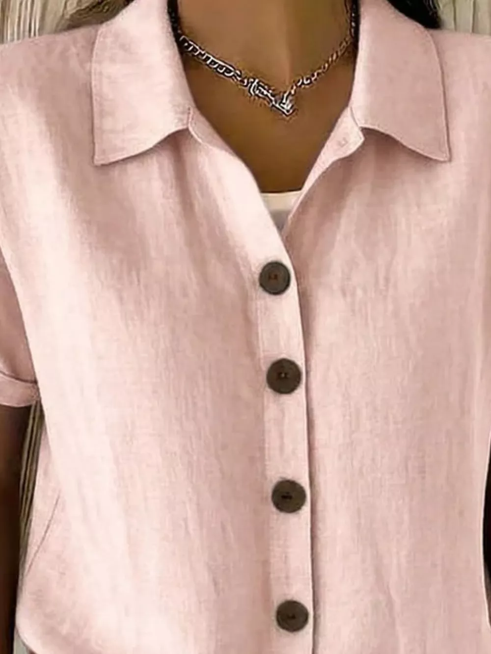 Full Size Button-Down Short Sleeve Shirt Plus Size, image 13
