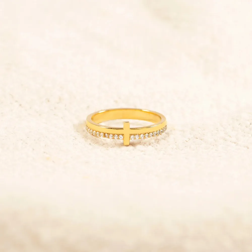 Zircon 925 Sterling Silver Cross Ring, image 3