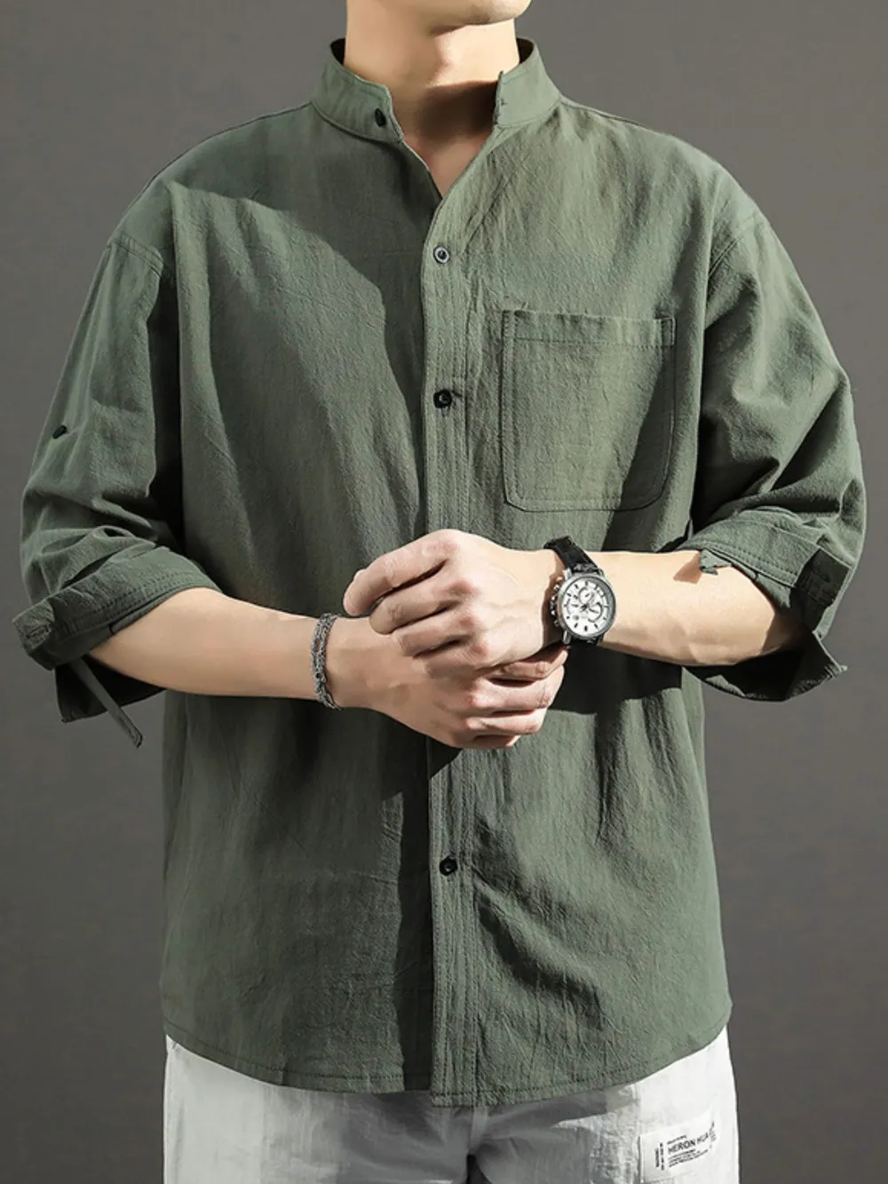 Men's Plus Size Casual Button Up Shirt, image 6