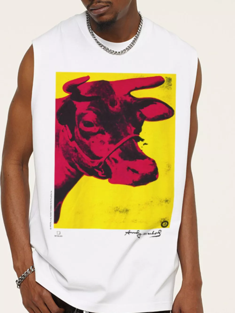 Men's Cow Graphic Round Neck Tank, image 3
