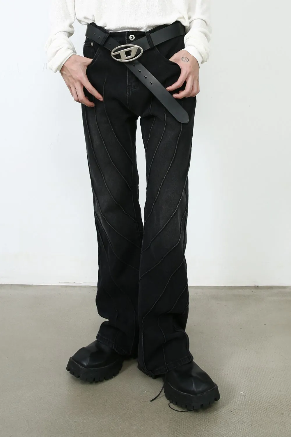Men's Exposed Seam Jeans with Pockets, image 2