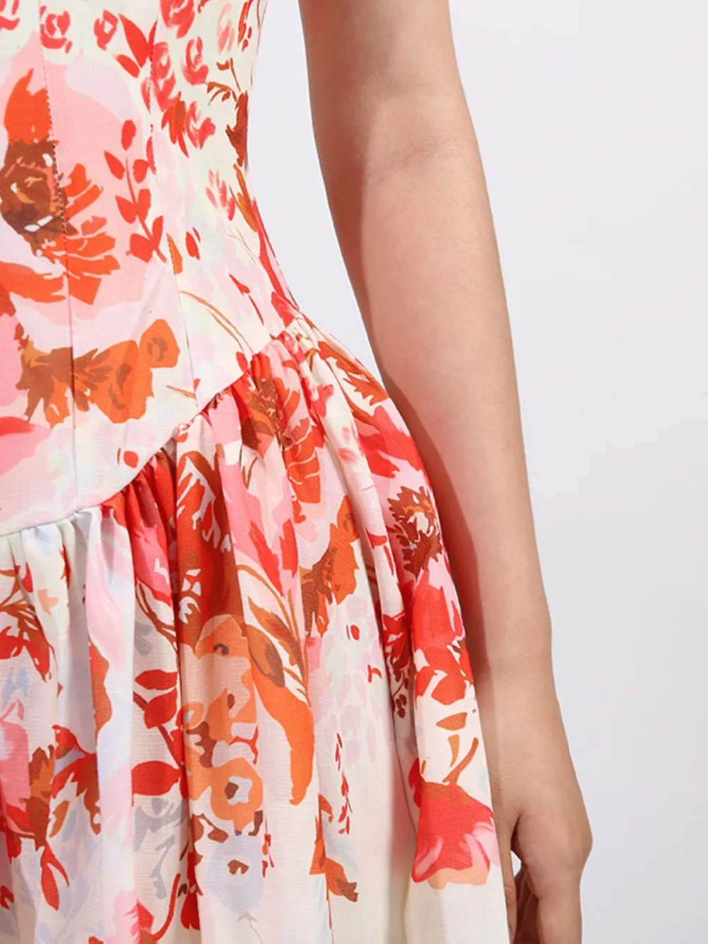 Floral Print Sleeveless A-Line Mini Dress, image 8