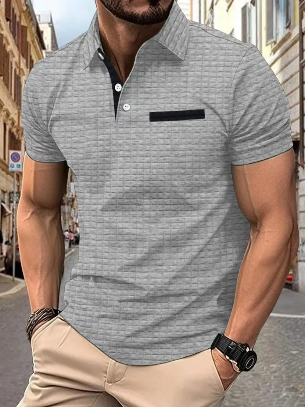 Men's Full Size Collared Neck Short Sleeve Polo Plus Size, image 5